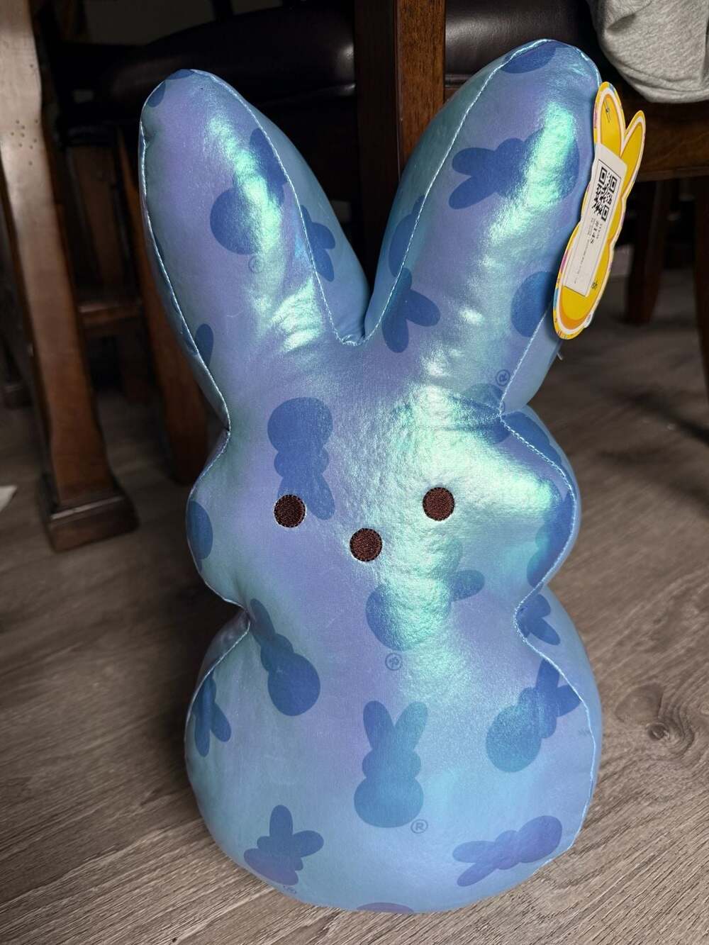 Dan Dee Peeps 15" Shiny Metallic Blue Bunny Easter Plush Pillow